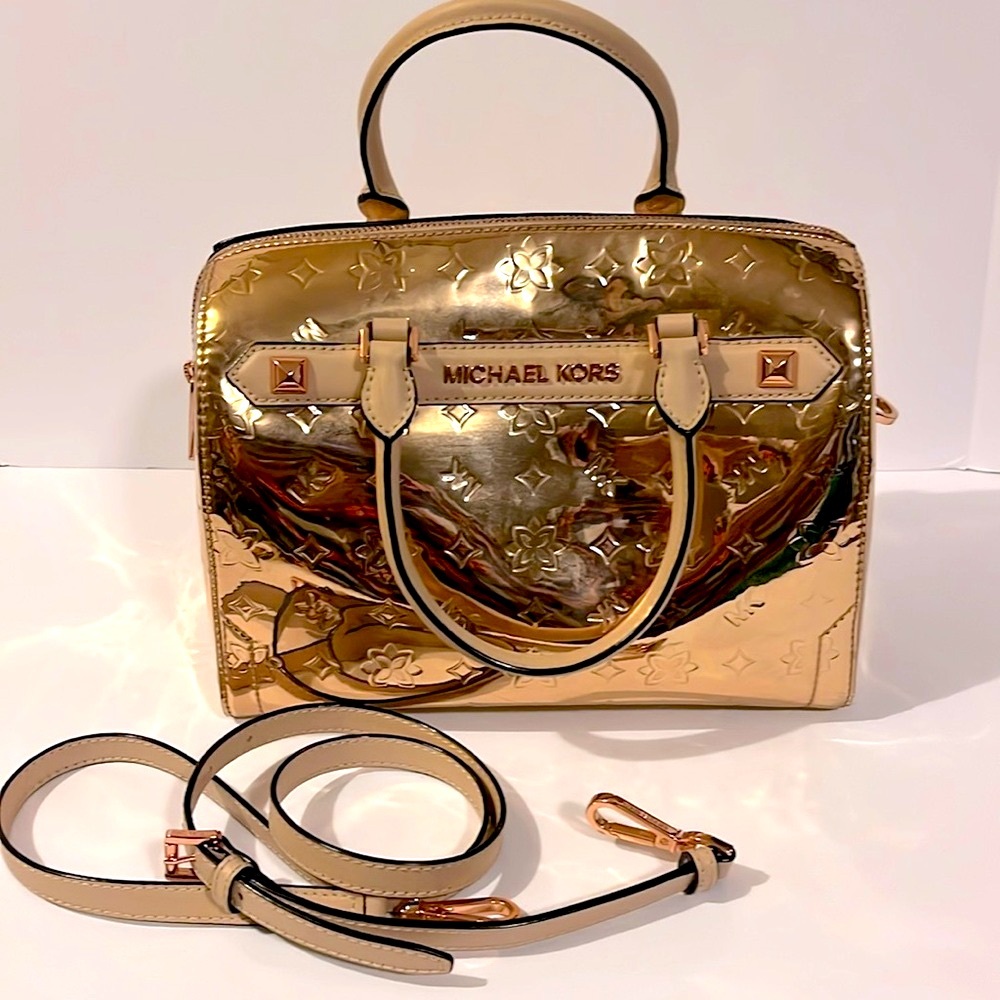100% Authentic Michael Kors Rose Gold Color Handba